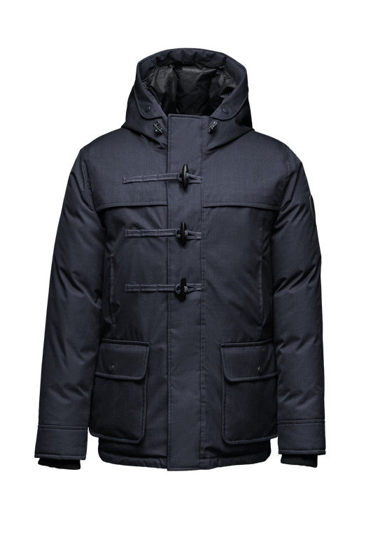 Kid's thigh high down coat with toggle closures in CH Navy + CH Navy